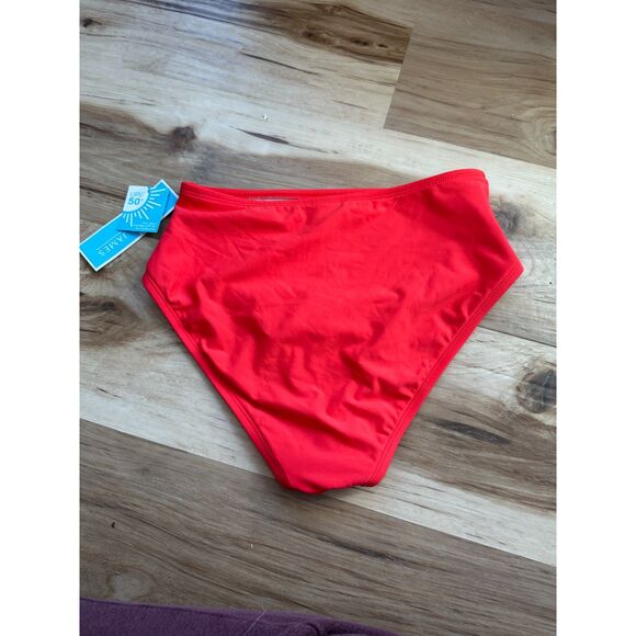 NWT Draper James Solid Basic High Waisted Red Bikini Bottom Size Small - Picture 2 of 5